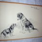 Little Dog and Big Dog Together-Vintage Lithograph Print-Are You My Daddy