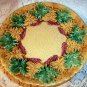 Majolica Pottery Footed Pedestal Compote,Tazza or Cake Stand,Grape Leaves,Berries
