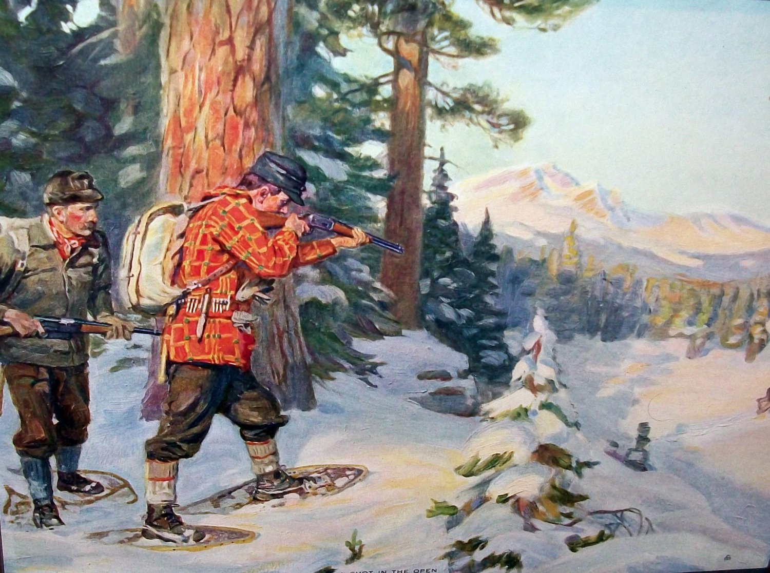 Philip Goodwin A Shot In Open Vntg Maple Framed Lithograph Print