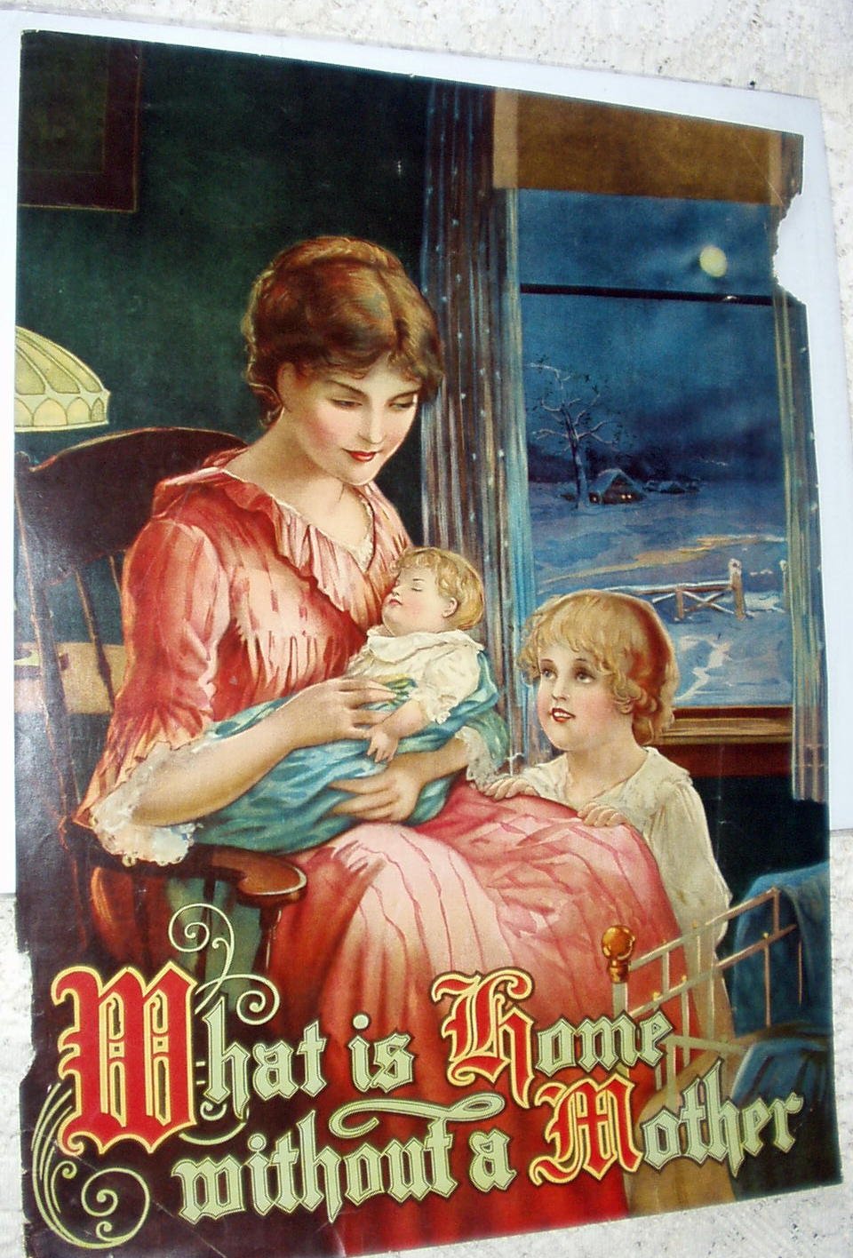 mother-with-children-antique-motto-chromolithograph-print-what-is-home