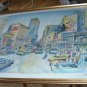 New York Broadway City Scene Very Large Silkscreen Print Limited Edition Pencil SIGNED