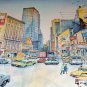 New York Broadway City Scene Very Large Silkscreen Print Limited Edition Pencil SIGNED