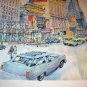 New York Broadway City Scene Very Large Silkscreen Print Limited Edition Pencil SIGNED