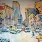 New York Broadway City Scene Very Large Silkscreen Print Limited Edition Pencil SIGNED