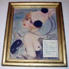 1919 Henry Clive Ziegfeld Follies Harlequin Art Deco Girl Sheet Music Framed Lithograph