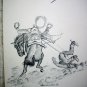 Bucking Bronco Horse Throws Off Rider Artist Ken Nessen Vintage Lithograph Print