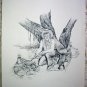 Cowboy Cooking at his Campfire Site Original Vintage Lithograph Print Ken Nessen Western Artist