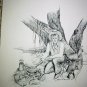 Cowboy Cooking at his Campfire Site Original Vintage Lithograph Print Ken Nessen Western Artist
