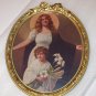 Praying Mother Angel Young Boy with Lily Flower Original 1910 Antique