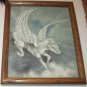 Pegasus and Unicorn Horses Peggy Harris Artist Pair of Original 1983 Oil Paintings