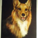 Welsh Corgi Dog Pastel Portrait Original Artist Signed Vintage Art Print Carved Wood Half Yard Long Welsh Corgi Dog Pastel Portrait Original Artist Signed Vintage Art Print Carved Wood Half Yard Long