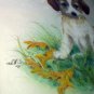 Puppy Dogs Curious Snail Artist Signed Original Hand Colored Pencil Art Drawing Print