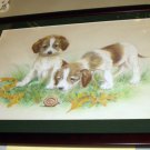Puppy Dogs Curious Snail Artist Signed Original Hand Colored Pencil Art Drawing Print Puppy Dogs Curious Snail Artist Signed Original Hand Colored Pencil Art Drawing Print