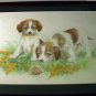 Puppy Dogs Curious Snail Artist Signed Original Hand Colored Pencil Art Drawing Print