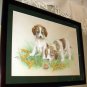 Puppy Dogs Curious Snail Artist Signed Original Hand Colored Pencil Art Drawing Print