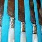 Mother of Pearl Sterling Silver Dinner Flatware Knives 6 pcs Landers Frary & Clark