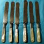 Mother of Pearl Sterling Silver Dinner Flatware Knives 6 pcs Landers Frary & Clark