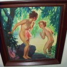 Nude Goddess Woodland Nymphs Bathing Pin Up 1936 Lithograph Bradshaw Crandell Nude Goddess Woodland Nymphs Bathing Pin Up 1936 Lithograph Bradshaw Crandell