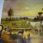 Milking Cows Karan Swiss Cattle Hereford In Pasture 1894 Original Antique Chromolithograph