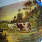 Milking Cows Karan Swiss Cattle Hereford In Pasture 1894 Original Antique Chromolithograph