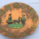 *** SOLD *** Peruvian copper wall plates With Brass Enamel Set INCA LAMA PLAQUE