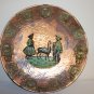 *** SOLD *** Peruvian copper wall plates With Brass Enamel Set INCA LAMA PLAQUE
