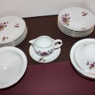 HENNEBERG PORZELLAN 1777  FLORAL DISH SET. MADE IN GERMAN DEMOCRATIC REPUBLIC