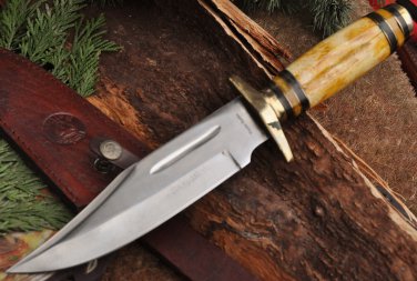 SOLD*** Timber Rattler TR93 Full Tang Genuine Deer Stag Hunting Knife Sheath