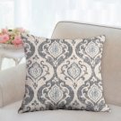 Custom Pillow Covers Covington Suri Slate Fabric - Gray White Damask
