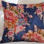 FLORAL PILLOW COVERS - Covington Venus Sapphire Fabric