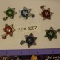 6 STAR PENDANTS Red Blue Green Silver Color