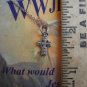Silver Tone Celtic Cross Pendant Choker Necklace WWJD Christian Religious