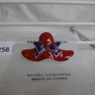 Red Hat Fashion Brooch Broach Pin Purple Ribbon Bow Stone