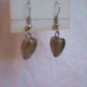 Smoky Heart Silver Foil Lampwork Glass Handcrafted Dangle Earrings