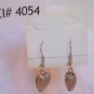 Smoky Heart Silver Foil Lampwork Glass Handcrafted Dangle Earrings