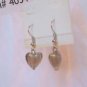 Smoky Heart Silver Foil Lampwork Glass Handcrafted Dangle Earrings