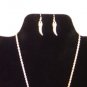 Lot 12 Piece Necklace Earring Sets Pink Clear Orange Blue Silver Tone Variety