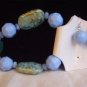 Blue Gold Tone Beaded Bracelet with Matching Earrings Elegant