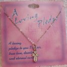White Cross Pendant Choker Necklace A Loving Pledge Christian Religious Sword