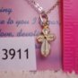 White Cross Pendant Choker Necklace A Loving Pledge Christian Religious Sword