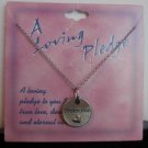 Pewter Round Protection Heart Pendant Choker Necklace A Loving Pledge Religious