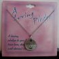 Pewter Round Protection Heart Pendant Choker Necklace A Loving Pledge Religious