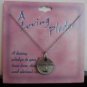 Pewter Round Protection Heart Pendant Choker Necklace A Loving Pledge Religious