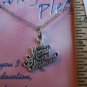 Merry Christmas Cross Pendant Silver Tone Choker Chain Necklace A Loving Pledge