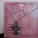 Pewter Dove Cross Pendant Choker Necklace A Loving Pledge Red Religious