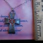 Pewter Dove Cross Pendant Choker Necklace A Loving Pledge Red Religious
