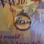 Silver Tone Round Love Pendant Chain Choker Necklace Religious Christian