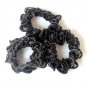 3 Braided Black Sparkle Scrunchies Pony Tail Holder Hair Twister
