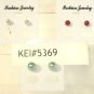 Lot 3 Green Red Gray Pearl Finish Stud Earrings