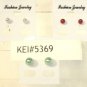 Lot 3 Green Red Gray Pearl Finish Stud Earrings